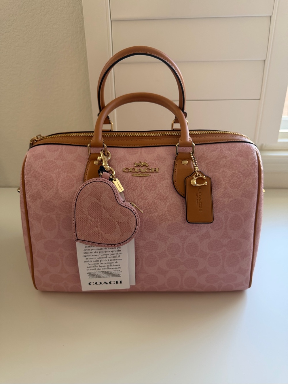 SOLD 🎉 Coach Heart Bag Charm In Signature Denim - Picture 5 of 5